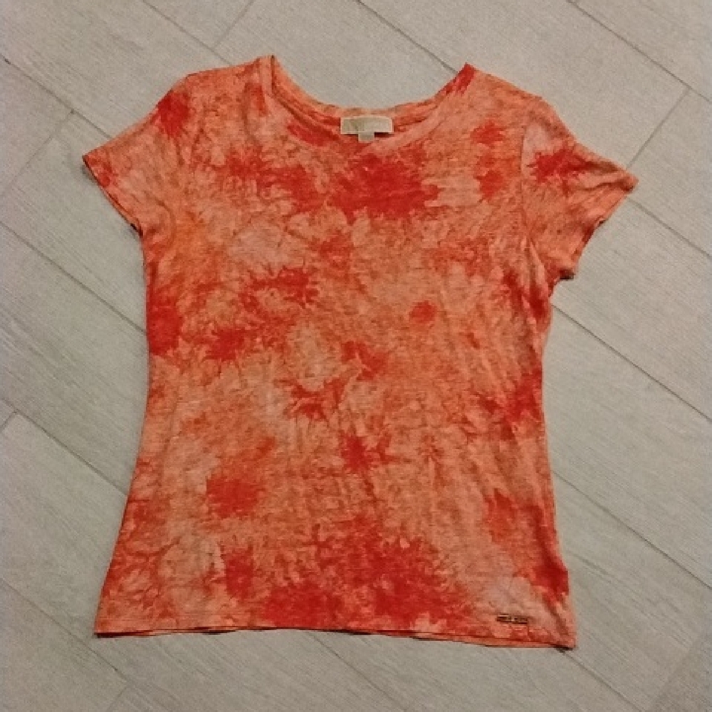 Michael Kors Orange Tie-Dye Short Sleeve Tee